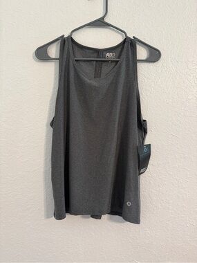 Women's RBX Active Open Split-Back Racerback Tank Top Heather Grey Relaxed NWT